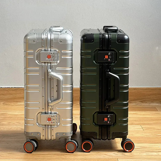 All aluminum-magnesium alloy travel suitcase