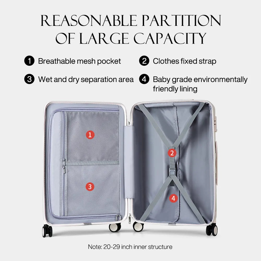 Spinner Luggage Suitcase PC Trolley Case Travel Bag